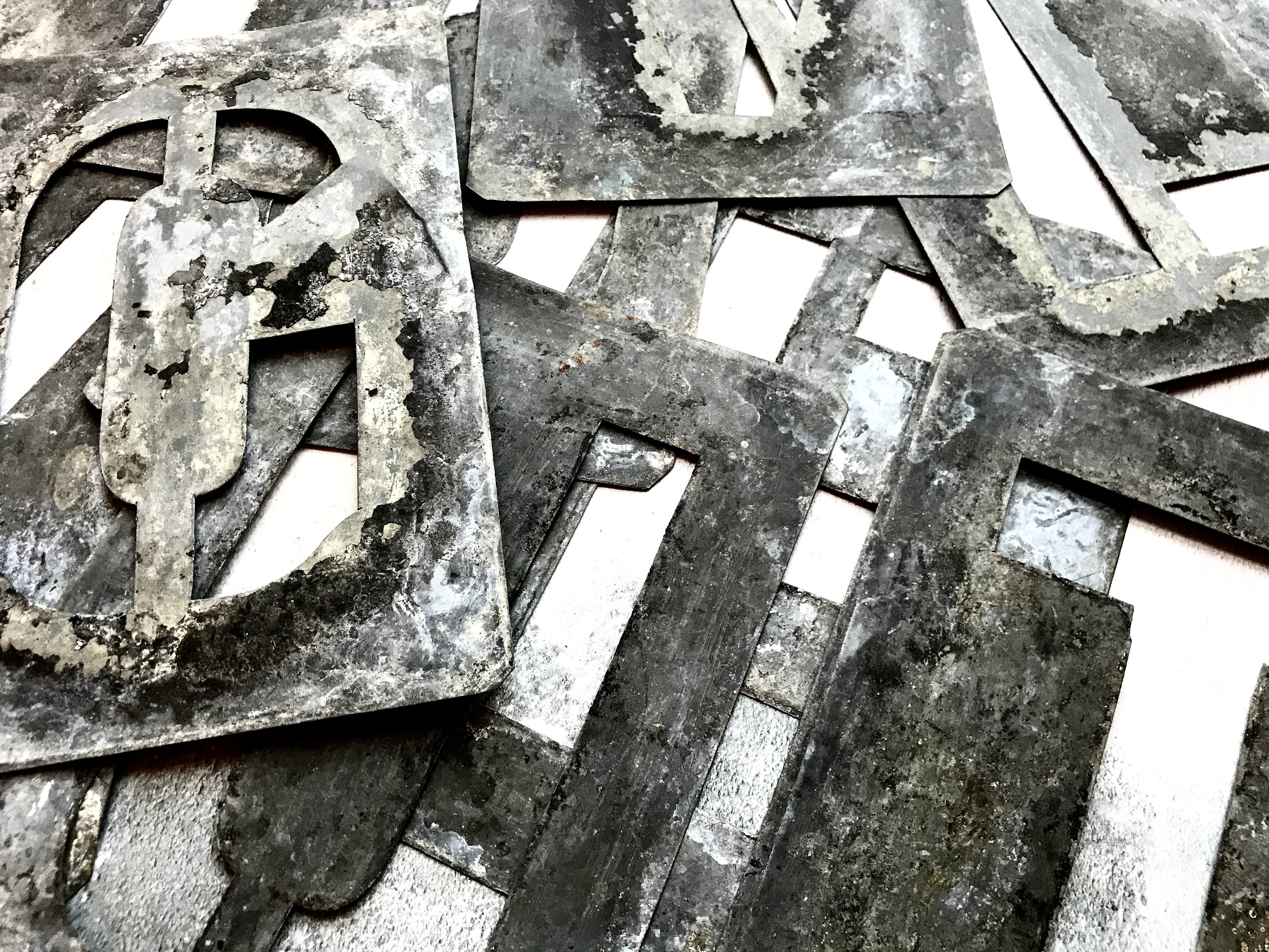 9 x Vintage Industrial Metal Stencil Letters Price per Etsy