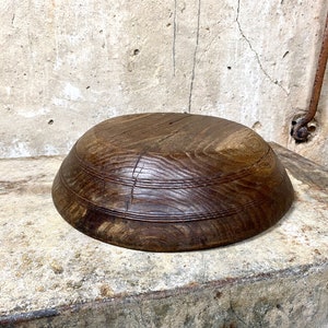 Antique Welsh Treen Wooden Dairy Bowl image 6