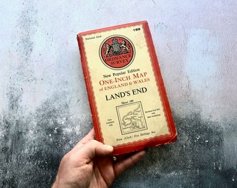 Vintage Land's End Cornwall England OS Map