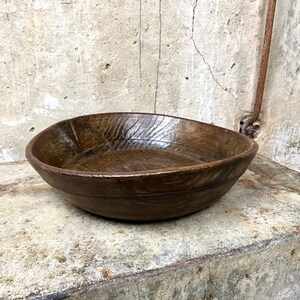 Antique Welsh Treen Wooden Dairy Bowl image 9