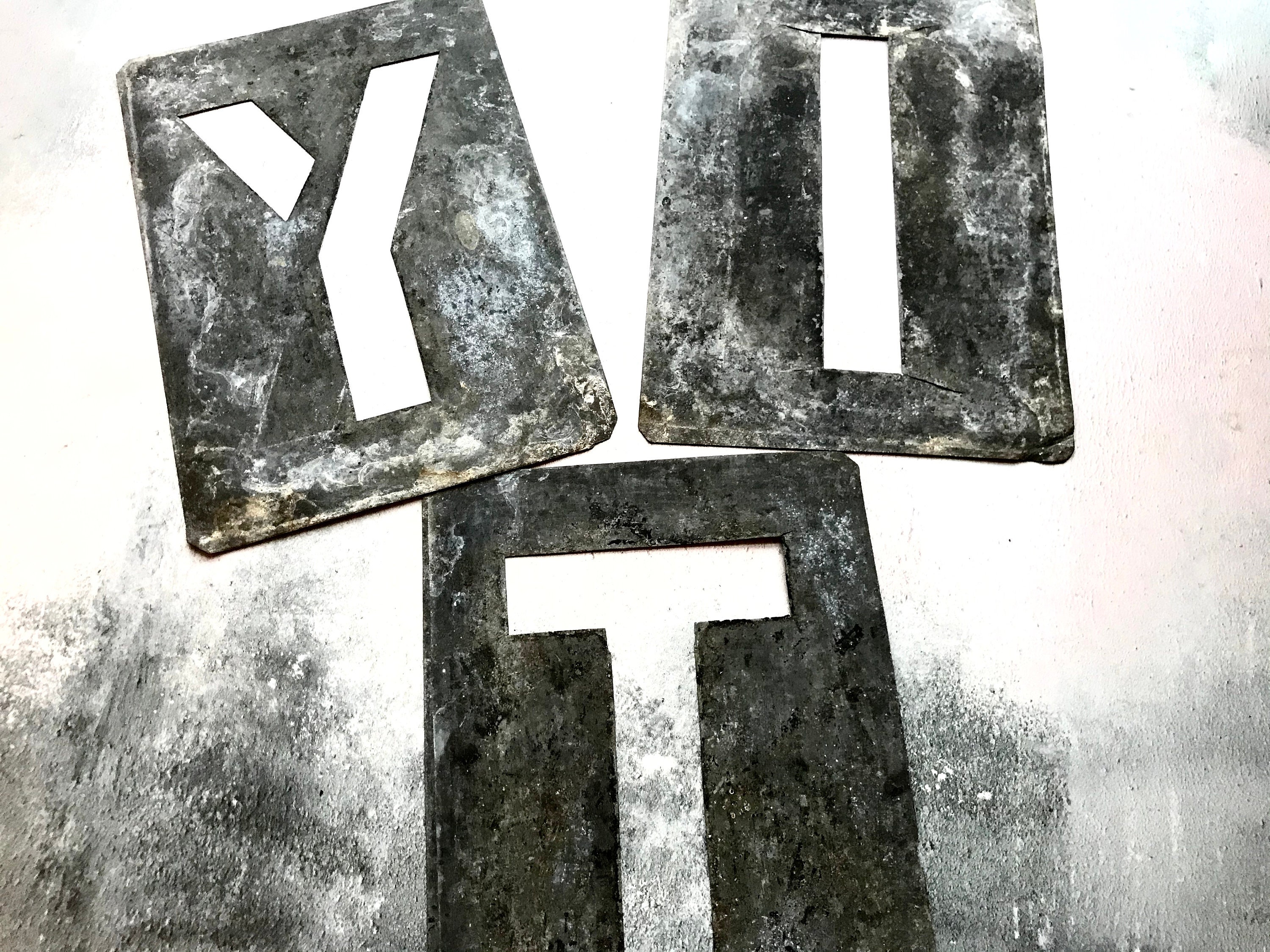 9 x Vintage Industrial Metal Stencil Letters Price per | Etsy