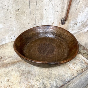 Antique Welsh Treen Wooden Dairy Bowl image 3