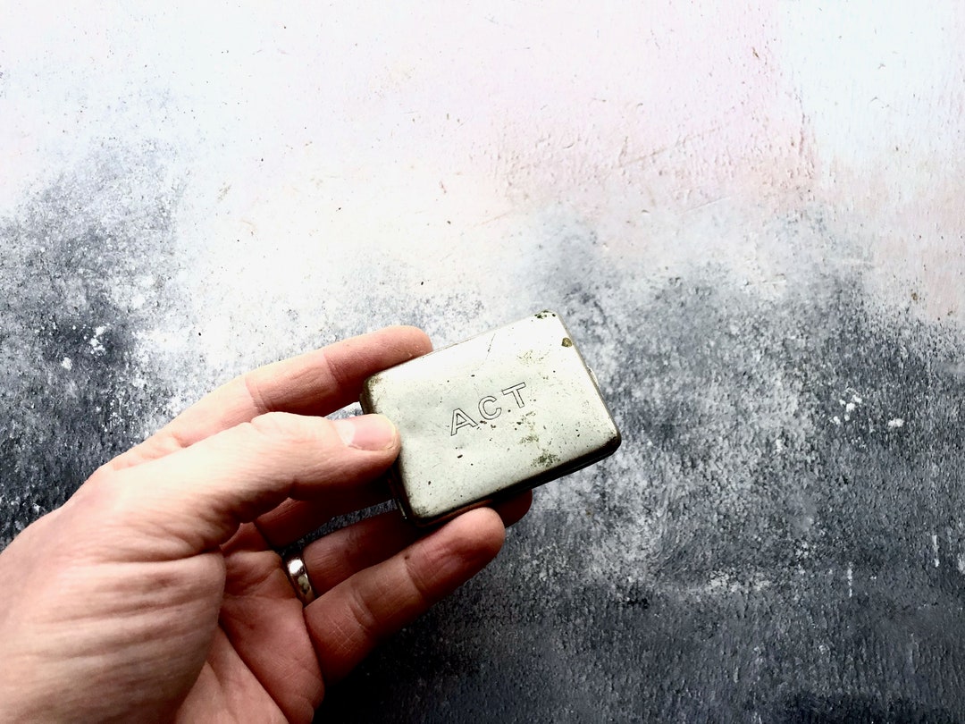 Vintage EPNS Rustic Match Holder Vesta Engraved A.C.T. Etsy