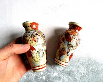 Pair of Antique Japanese Meiji Satsuma Vases