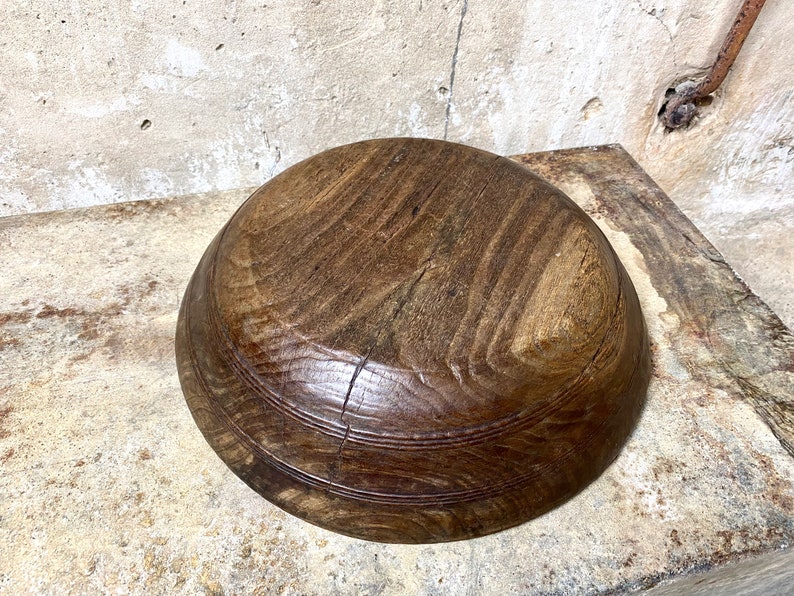 Antique Welsh Treen Wooden Dairy Bowl image 7