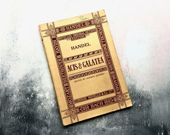 Antique Handel's Acis & Galatea Sheet Music Book