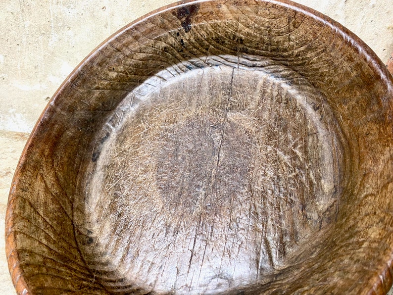Antique Welsh Treen Wooden Dairy Bowl image 8