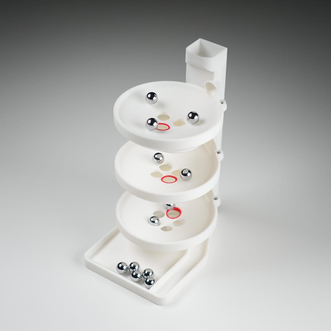 3-tier Probability Machine - Triple Spiral Marble Run - Japanese ...