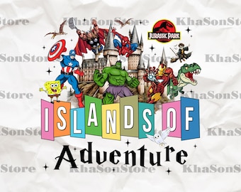Islas de Aventura Png, Familia Universal Blanqueada Png, Descarga Digital de Universal Studio