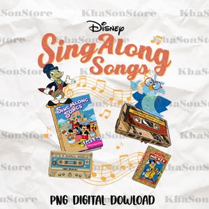 Disneyland Jiminy Cricket And Professor Owl Sing Along Songs PNG, Disneyland Fun Its A Small World Cassette Tape Digital Download