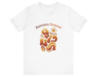Autumn Groove T-Shirt | Retro 70s Fall Aesthetic Tee | Boho Autumn Shirt | Groovy Fall Gift