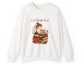 Curl Up & Read Shirt | Bookworm Autumn Tee | Cozy Reading Aesthetic T-Shirt | Book Lover Gift
