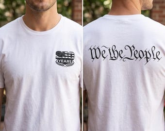 Camiseta para hombre con la bandera patriótica estadounidense "We the People" / 250 aniversario de EE. UU.