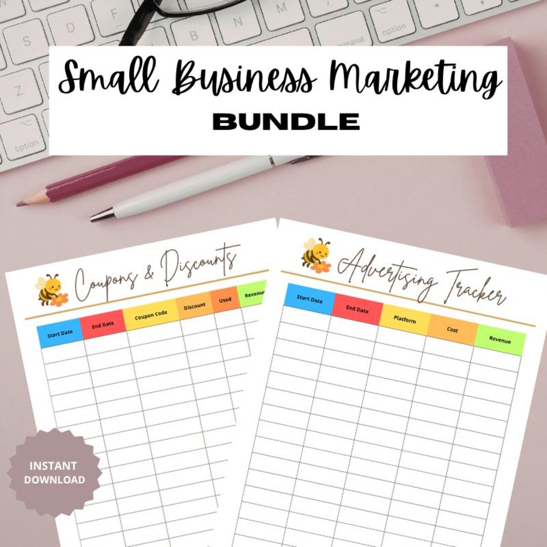 Small Business Marketing Tracker Bundle | Advertising Tracker + Coupon ...