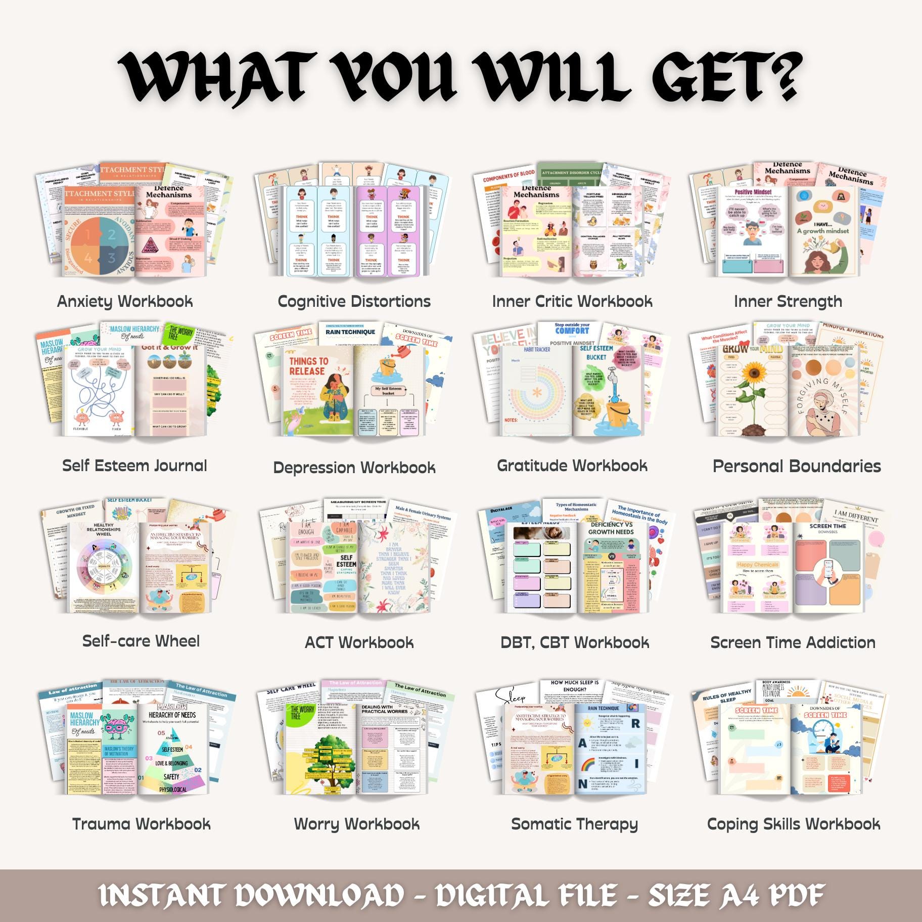 Therapy Bundle, Psychology Worksheets, Internal Family Systems, DBT ...