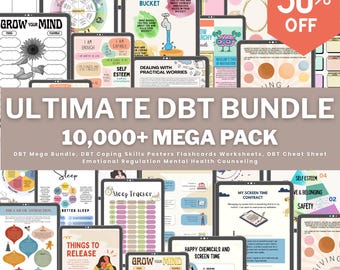 Megapaquete de TCD. Terapia Dialéctica Conductual. Habilidades de Tolerancia al Distrés. Habilidades de Atención Plena. Recursos para el Terapeuta. Herramientas para el Cliente. Cuadernos de Trabajo.