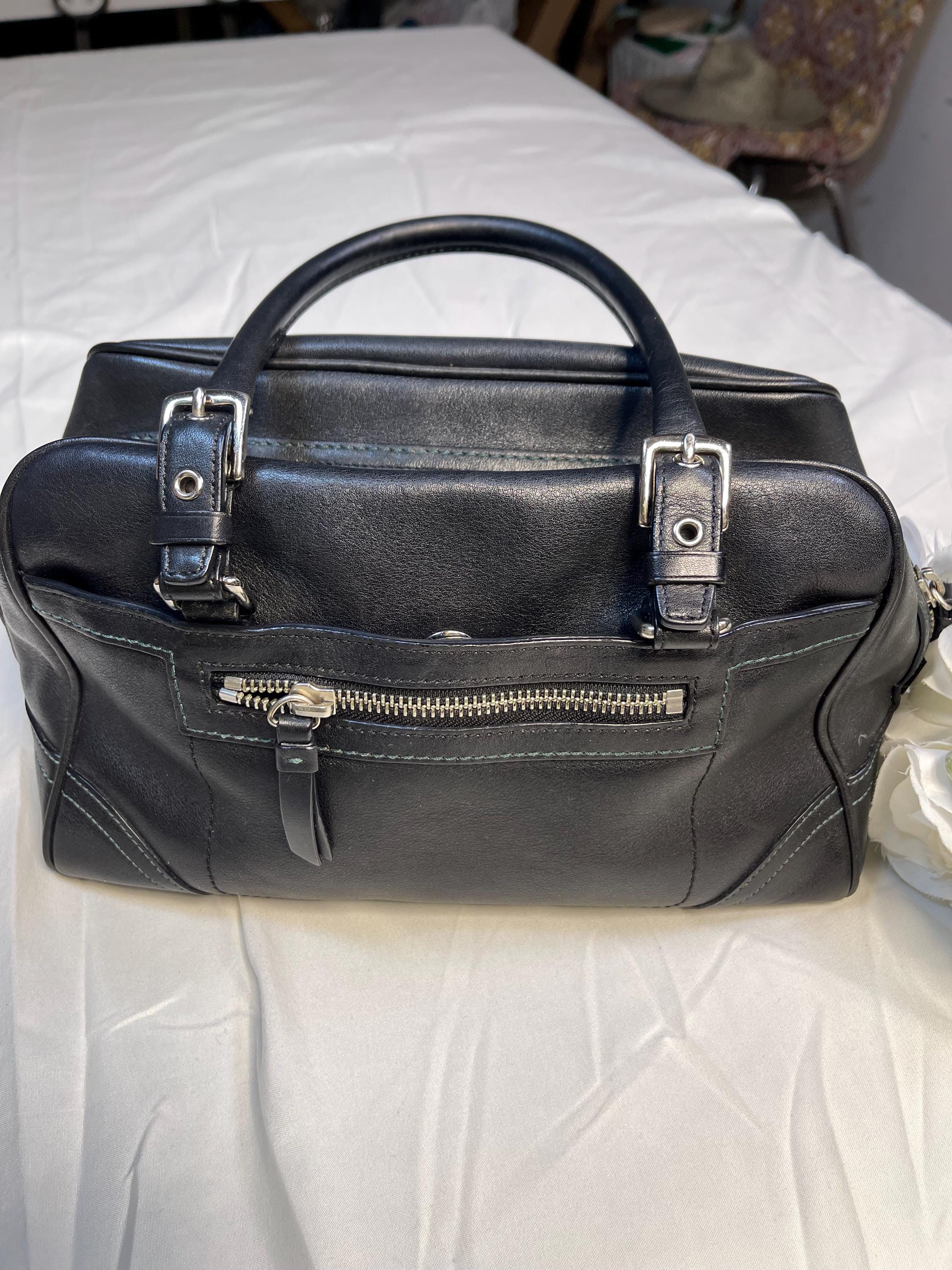 コーチ　ハンプトンズ　オールレザー　トートバッグ　バックル　ブラック Coach hamptons bag - Etsy 日本