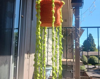 Crochet Hanging Plant W/ Hidden Pouch