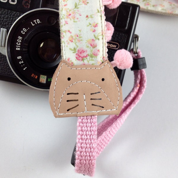 DSLR Camera strap---fuzz ball style 2---Cat