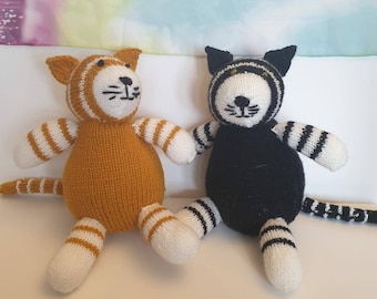 Hand knitted toy Cat Kitten, can be personalised name