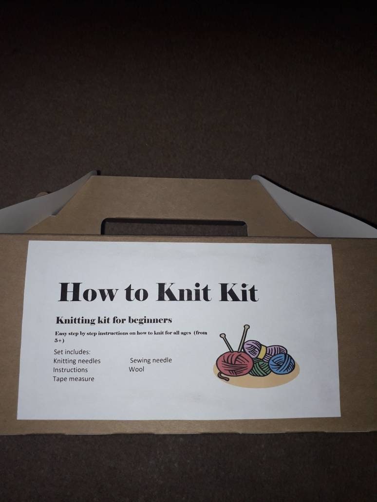 Knitting for Beginners Learn to Knit Kit, DIY Kits for Adults, Craft Kits  for Teens, Get Well Soon Care Package for Women, Hat Knitting 