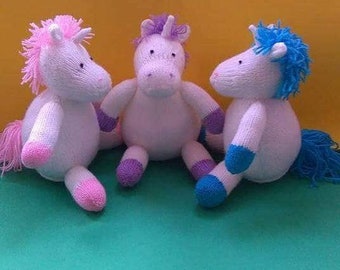 Hand knitted toy Unicorn, can be personalised name