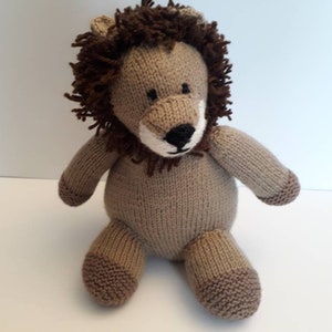 Hand knitted toy Lion, can be personalised name