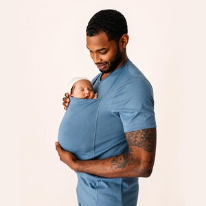 Brook - chemise pour papa porte-bébé, cadeau nouveau papa moderne, chemise de portage pochette kangourou, porte-bébé sans emballage pour papa, cadeau pour papa pour la première fois image 16