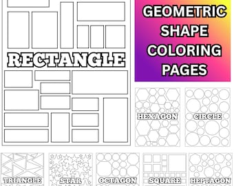 Geometry Coloring Pages | Kids Shapes, Circle, Square (PDF Pattern)
