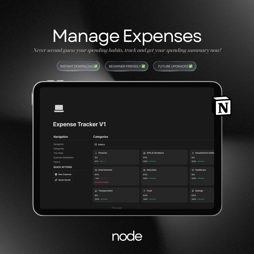 2026 Simple Notion Expense Tracker Budget Planner Template Personal ...