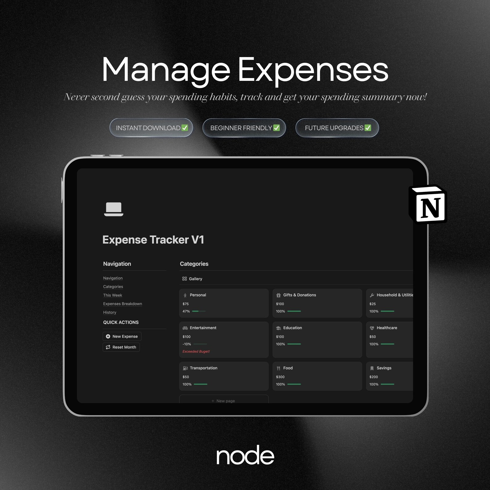 2026 Simple Notion Expense Tracker Budget Planner Template Personal ...