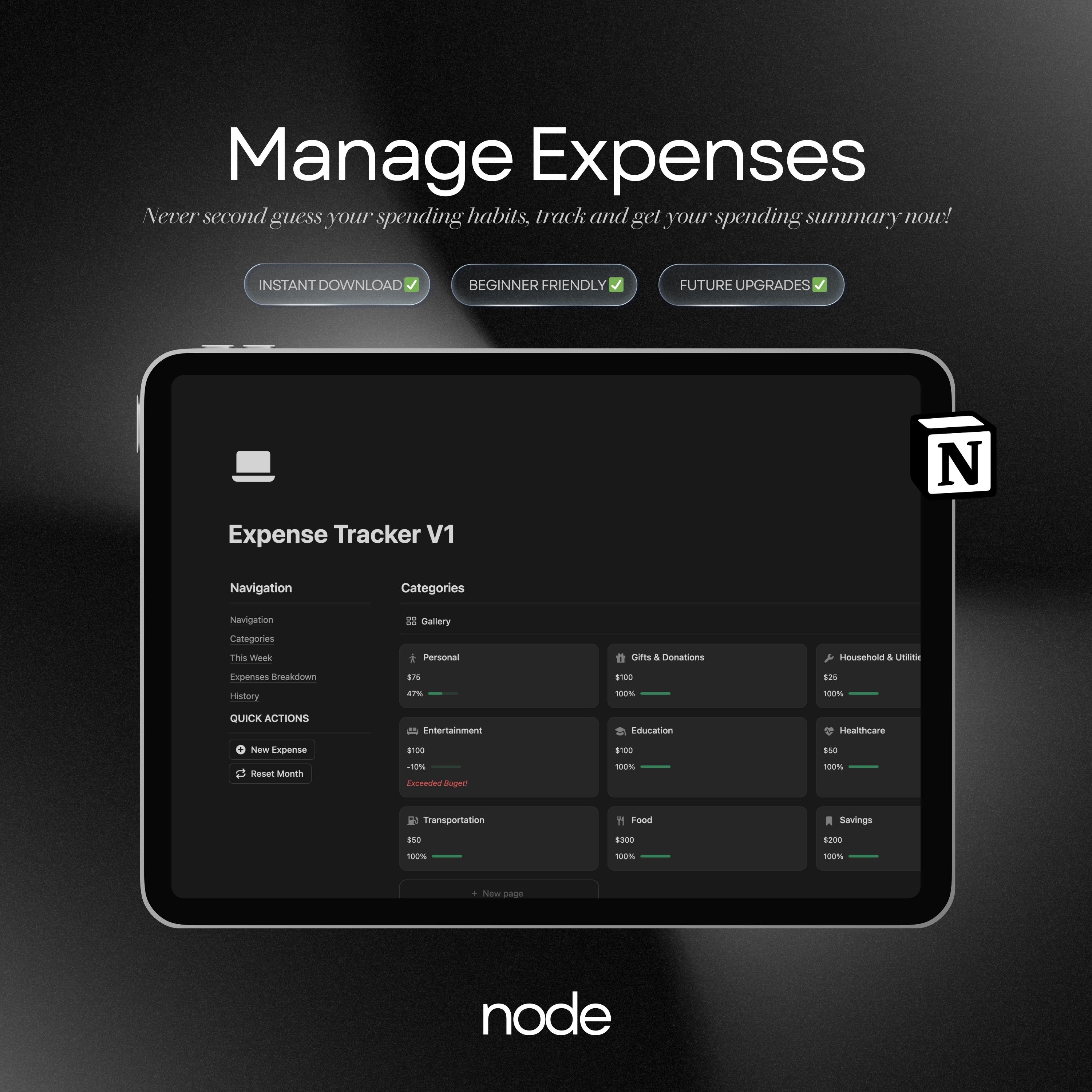 2026 Simple Notion Expense Tracker Budget Planner Template Personal ...