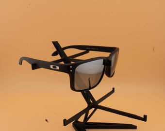 Gafas de sol deportivas negro mate/lente cromada