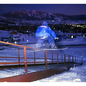 Stevie Alters: boardslide, Steamboat Springs, Co. 1994. Stampa fotografica artistica.