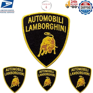 Lamborghini-stil billogotyp paket (4 st) broderad stryk-på och sy-på