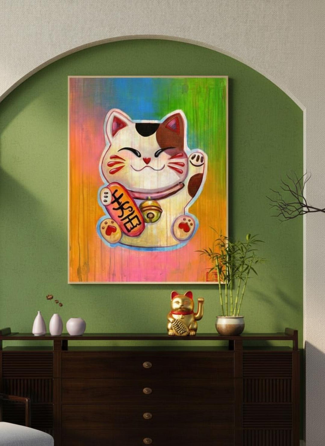 Lucky Cat Maneki Neko | Wall Art Printable | Feng Shui Good Luck ...