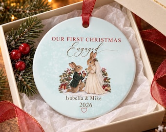 Our First Christmas Engaged Ornament, Engaged Keepsake, Couple Engaged Gift, Custom Personalized Metal Ornament, Engaged Christmas Gift 2026