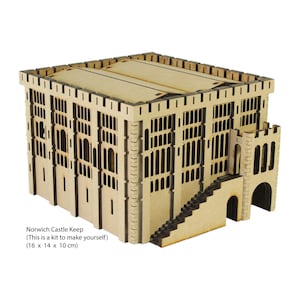 1:200 model castle, miniature kit, mini castle, laser cut kit, historical miniatures, model kit, architectural scale model, Norwich Castle