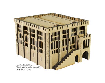 1:200 model castle, miniature kit, mini castle, laser cut kit, historical miniatures, model kit, architectural scale model, Norwich Castle