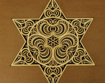 Laser Cut Parchment Rosette: Baroque Harpsichord Ornament