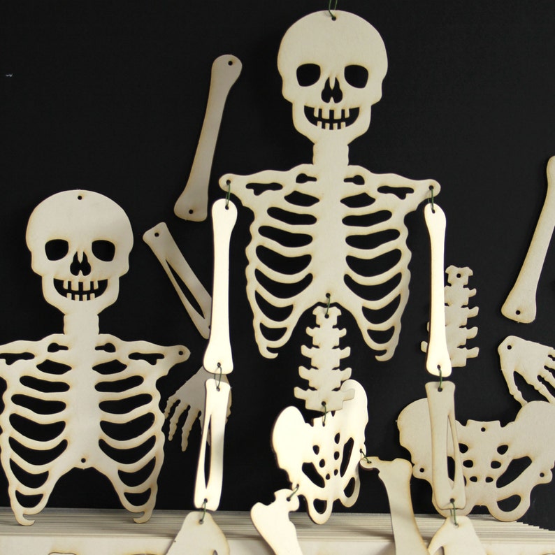 teaching resource home education 4 pack party pack card puppet Halloween Skeleton Kit laser cut bones