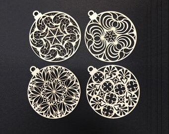 Digital files, festive Christmas bauble design, laser cutting, template,  vector, ai, dwg, dfx, cdr