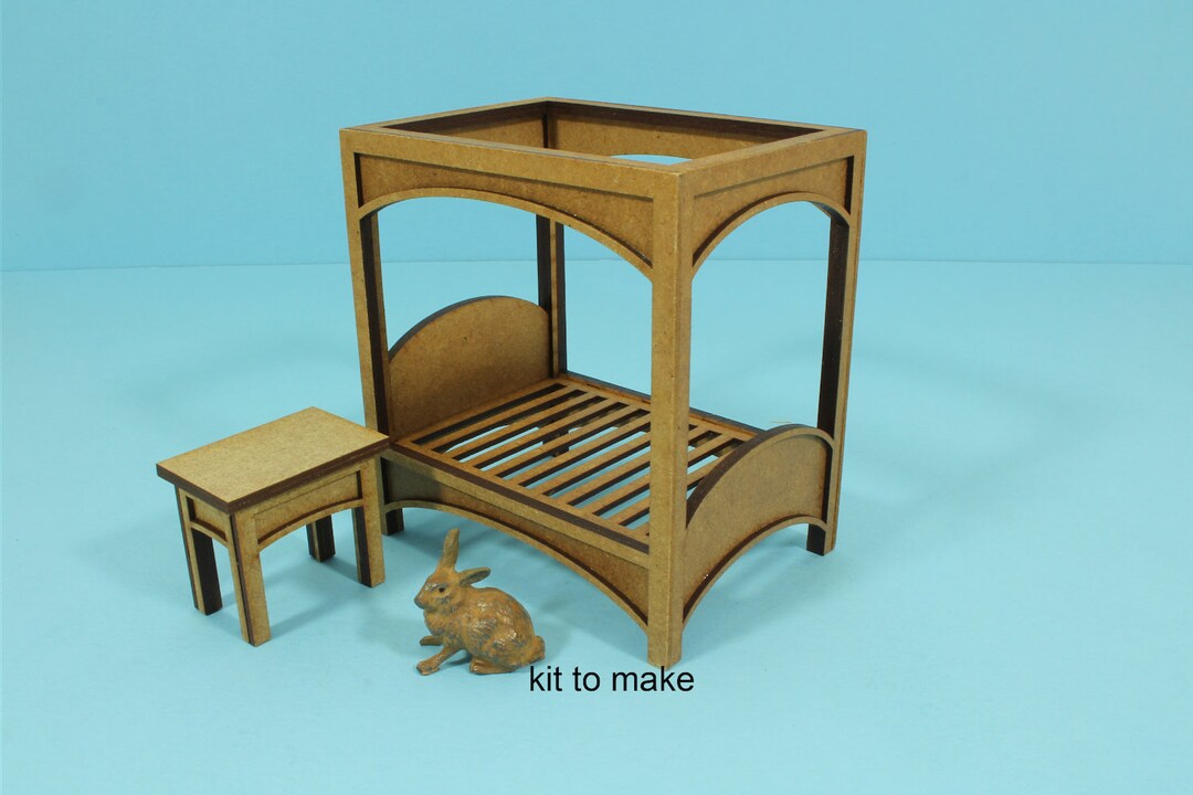 124 Dollhouse Four Poster Canopy Bed Kit Half Inch Scale Etsy