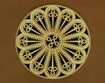 Grabner - Harpsichord Rose, Parchment Rose, elaborate laser cut paper rose, hand assembled, for early music instruments
