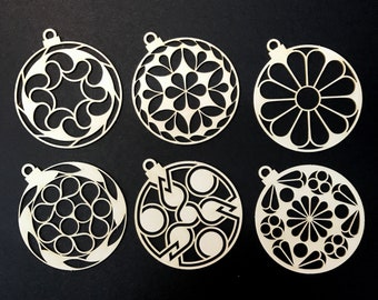 Digital files, festive Christmas bauble design, laser cutting, template,  vector, ai, dwg, dfx, cdr