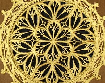Zenti Harpsichord Rose: Laser Cut Parchment Soundhole Decoration