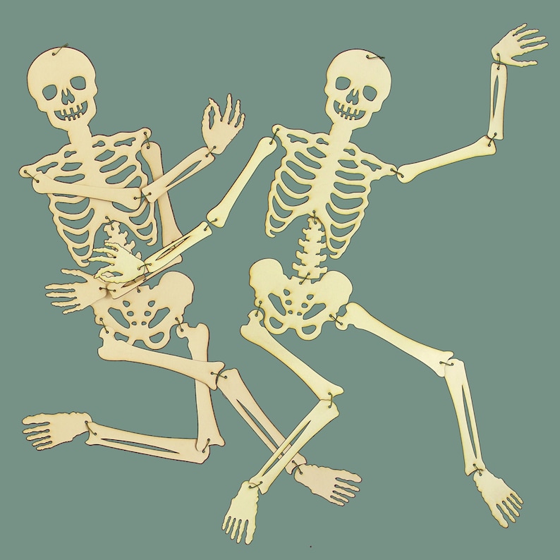 teaching resource home education 4 pack party pack card puppet Halloween Skeleton Kit laser cut bones
