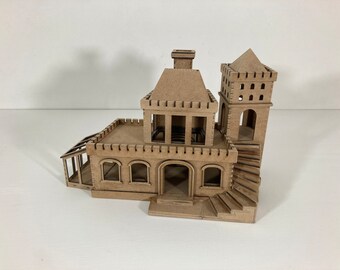 1:48 witch's castle, quarter scale dollhouse, ready made fantasy castle, mini French chateau,