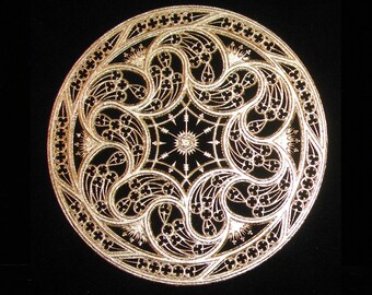 Harpsichord Rose: Baffo Style, Gold Leaf Sound Hole Decoration