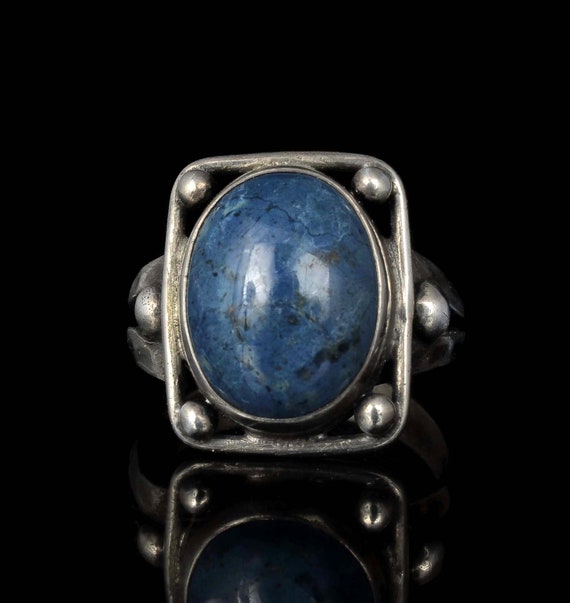 antique Arts and Crafts silver and sodalite Ring … - image 2